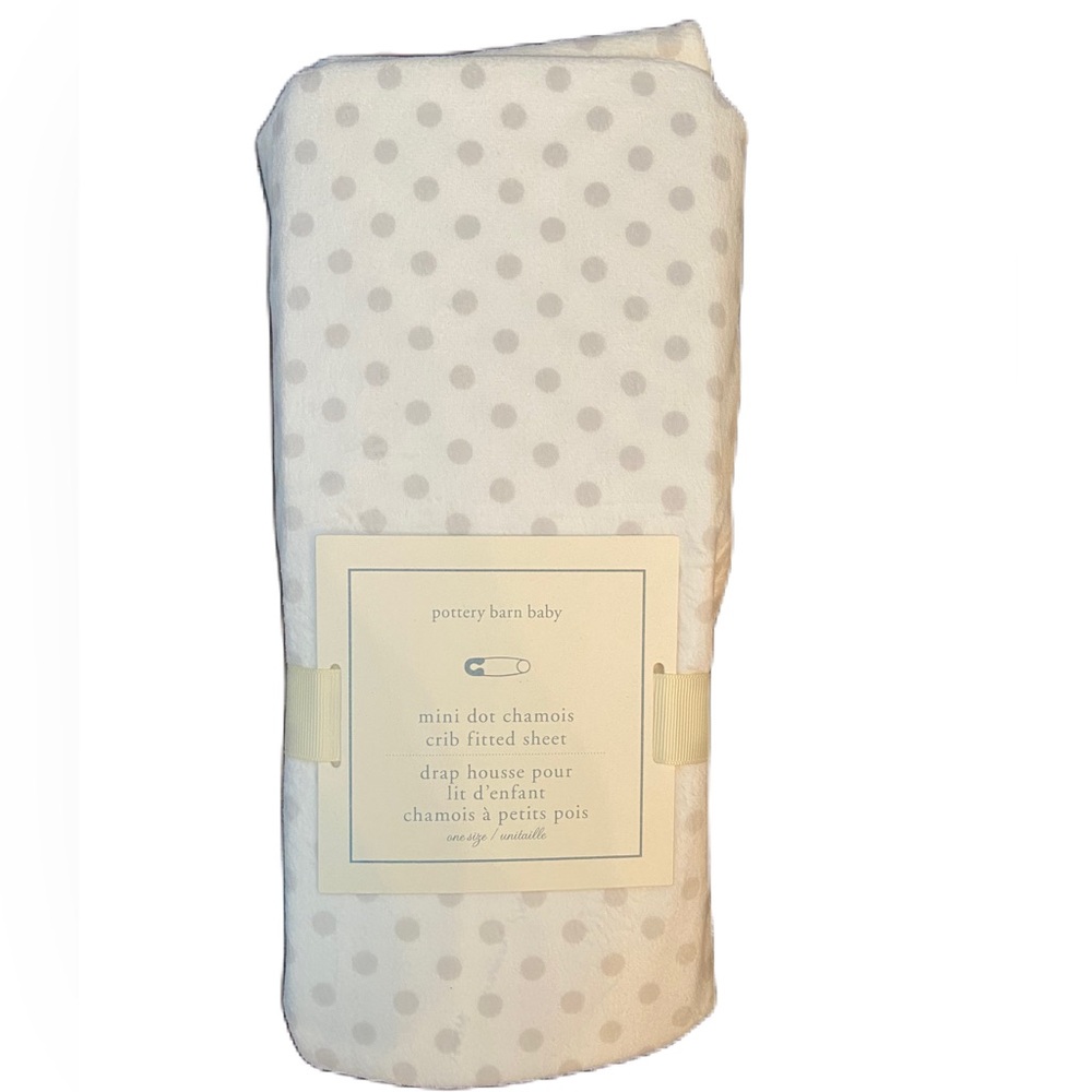 Pottery Barn Kids Mini Dot Chamois Crib Fitted Sheet